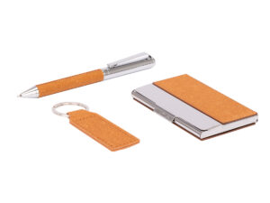 Set toraja: bolígrafo, llavero y porta tarjetas
