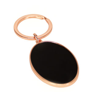Llavero ovalado encobrizado negro Sam personalizable