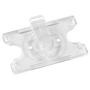 Porta credencial con clip personalizable, vista 3