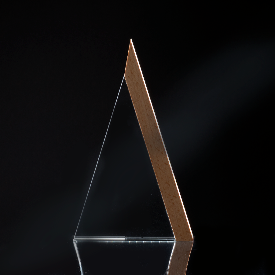 Trofeo Galvano de Madera y Cristal Triangle 2 Trofeo Galvano de Madera y Cristal Triangle - Imagen 2