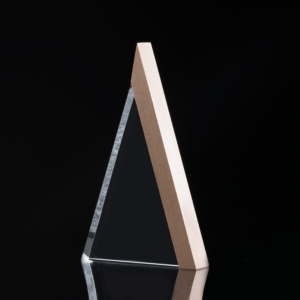Trofeo Galvano de Madera y Cristal Triangle personalizable
