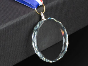 Medalla cristal diamond con cinta tricolor