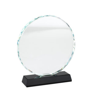 Trofeo galvano de cristal prisma personalizable