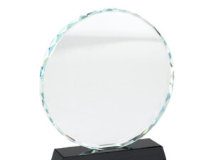 Trofeo galvano de cristal prisma