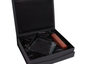 Trofeo galvano de madera y cristal 8 A83 11 3