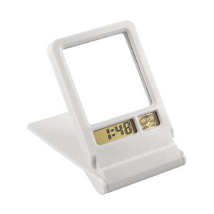 Espejo con reloj personalizable