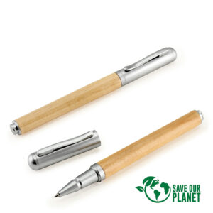 Boligrafo roller bamboo personalizable