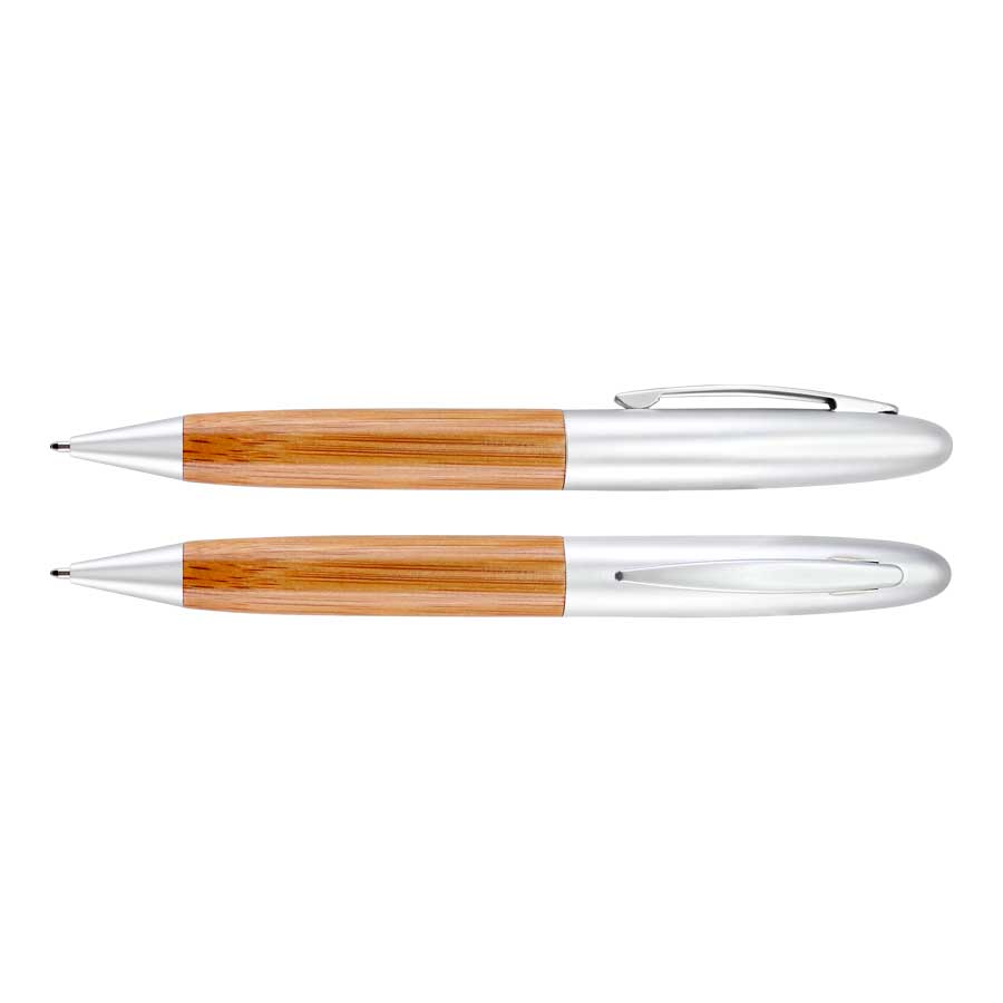Bolígrafo bamboo metál 2 Bolígrafo bamboo metál personalizable, vista 2