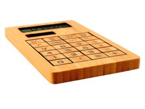 Calculadora solar de bamboo 8 B54 D