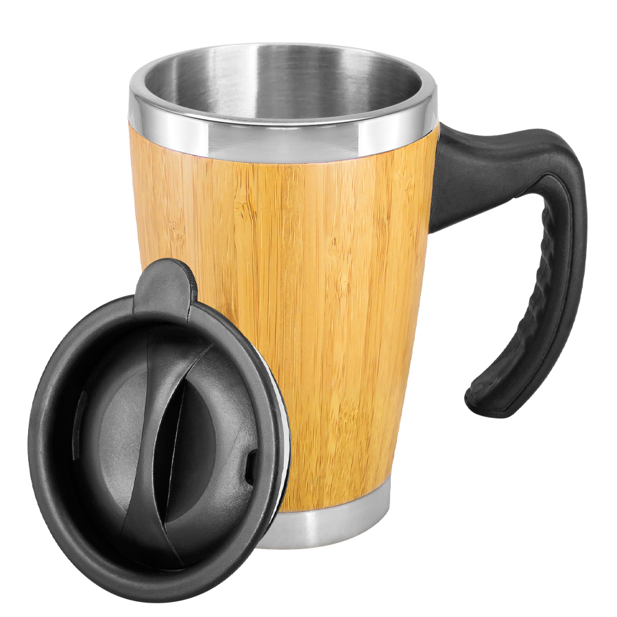 Mug de bamboo asa plástica 2 Mug de bamboo asa plástica personalizable, vista 2