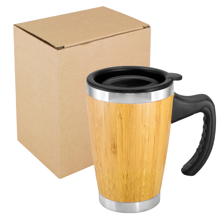 Mug de bamboo asa plástica 3 Mug de bamboo asa plástica personalizable, vista 3