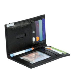 Porta-tarjetas vertical de eco-cuero license personalizable