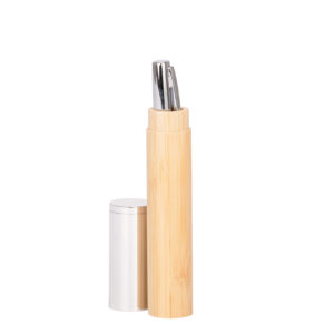 Bol&iacute;grafo met&aacute;lico Airlie con grip de bamboo y estuche. - Imagen 6