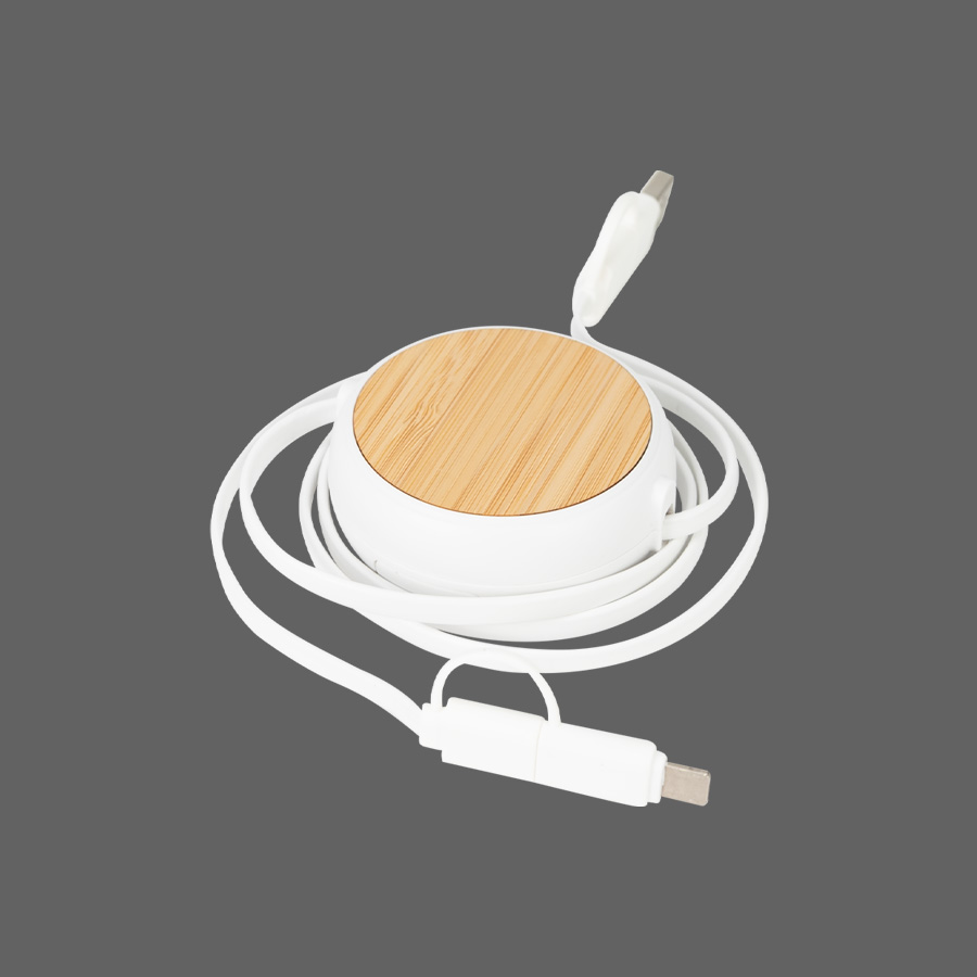 Connect multicargador retráctil 4 en 1 de abs/bamboo 3 Connect multicargador retráctil 4 en 1 de abs/bamboo - Imagen 3