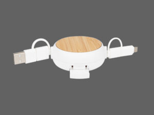 Connect multicargador retráctil 4 en 1 de abs/bamboo 13 B84 01 6