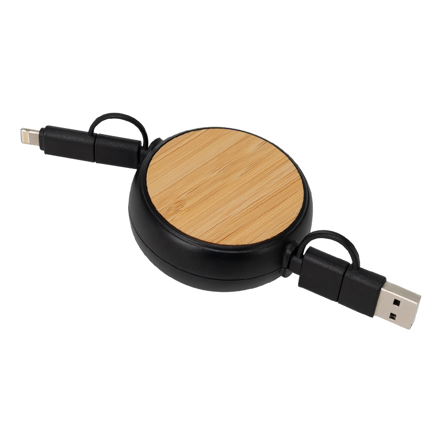 Connect multicargador retráctil 4 en 1 de abs/bamboo 8 Connect multicargador retráctil 4 en 1 de abs/bamboo - Imagen 8