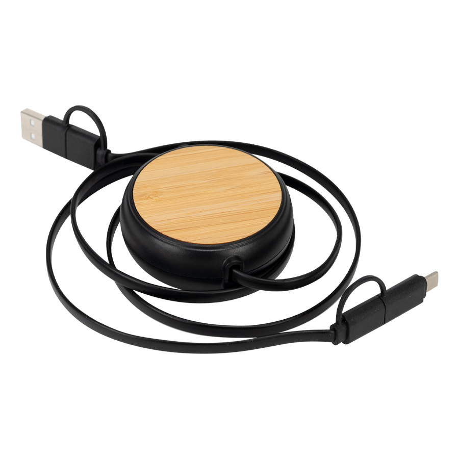 Connect multicargador retráctil 4 en 1 de abs/bamboo 9 Connect multicargador retráctil 4 en 1 de abs/bamboo - Imagen 9