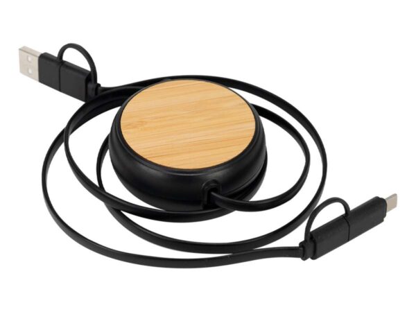 Multicargador Retráctil 4 en 1 de ABS/Bamboo - Imagen 6