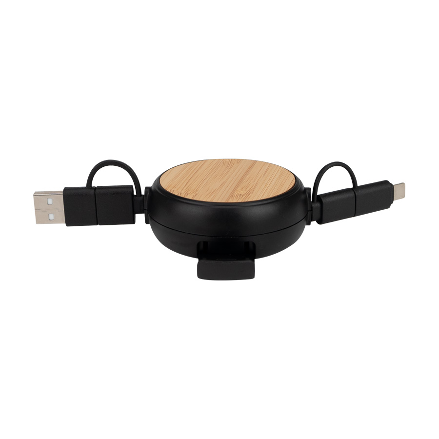 Connect multicargador retráctil 4 en 1 de abs/bamboo 10 Connect multicargador retráctil 4 en 1 de abs/bamboo - Imagen 10