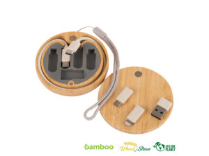 Connect multicargador 6 en 1 de bamboo y trigo