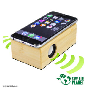 Parlante inducción de bamboo personalizable