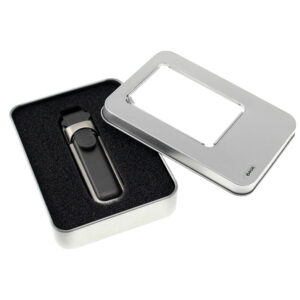 Pendrive de metal y cuero personalizable, vista 2