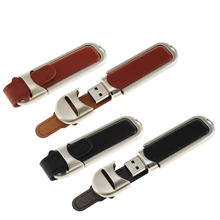 Pendrive de metal y cuero 1 Pendrive de metal y cuero personalizable