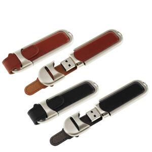 Pendrive de metal y cuero