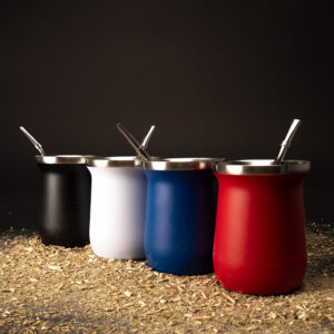 Vaso Térmico metálico "MATE" 300ml. con Bombilla personalizable