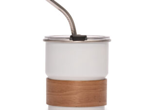 Vaso Térmico metálico "CAMP" 300cc. con Bombilla y Grip de Madera.