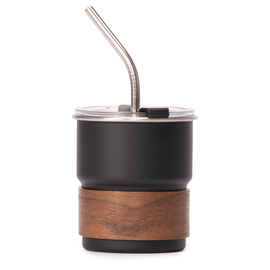 Vaso Térmico metálico "CAMP" 300cc. con Bombilla y Grip de Madera. - Imagen 5