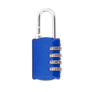 Candado met&aacute;lico clave 4 d&iacute;gitos personalizable, vista 3