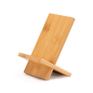 Base soporte bamboo para tablet y celular personalizable, vista 3