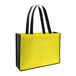 Bolsa ecol&oacute;gica bicolor personalizable, color amarillo