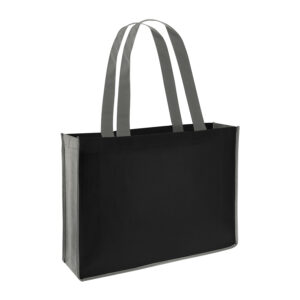 Bolsa ecol&oacute;gica bicolor personalizable, color negro