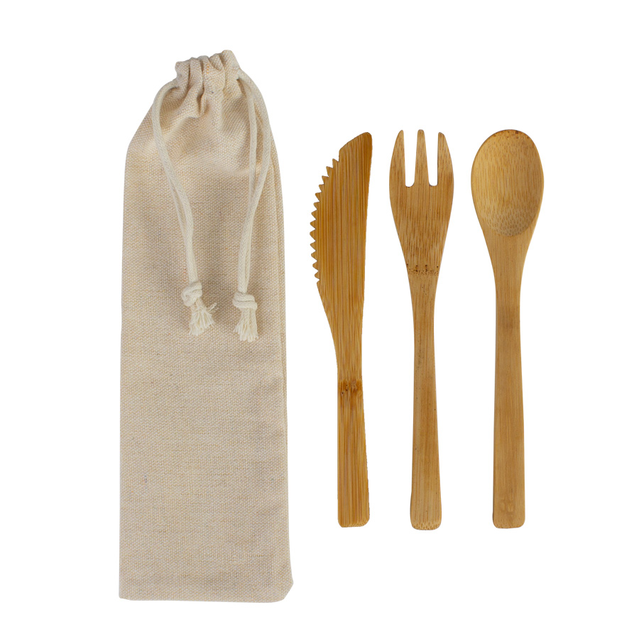 Set De 3 Cubiertos De Bamboo 1 Set De 3 Cubiertos De Bamboo