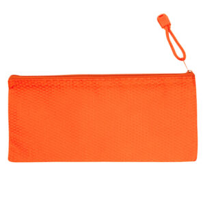 Estuche escolar ecol&oacute;gico personalizable, color naranjo