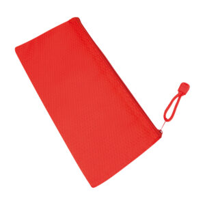 Estuche escolar ecol&oacute;gico personalizable, color rojo