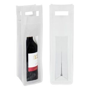 Bolsa ecológica para 1 vino 4 Bolsa ecológica para 1 vino personalizable, color blanco