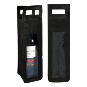 Bolsa ecológica para 1 vino 5 Bolsa ecológica para 1 vino personalizable, color negro