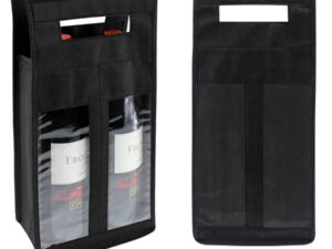 Bolsa ecol&oacute;gica para 2 vinos personalizable, color negro