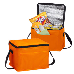 Cooler lonchera ecol&oacute;gico personalizable, color naranjo