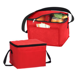 Cooler lonchera ecol&oacute;gico personalizable, color rojo