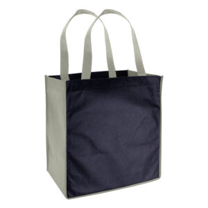 Bolsa ecol&oacute;gica compras bicolor personalizable, color azul marino