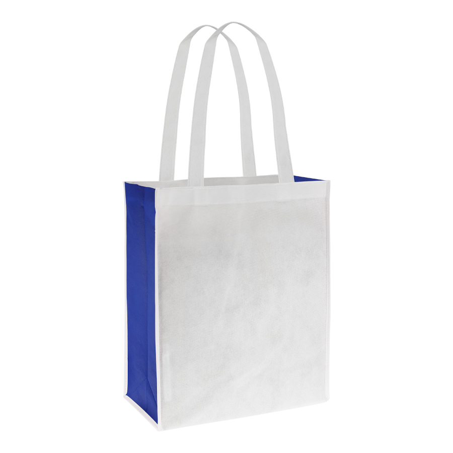 Bolsa bicolor blanca 2 Bolsa bicolor blanca personalizable, color azul