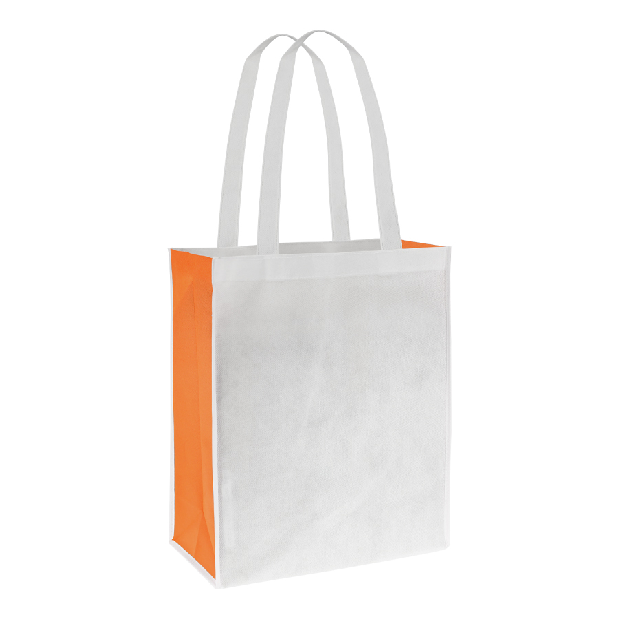 Bolsa bicolor blanca 4 Bolsa bicolor blanca personalizable, color naranjo
