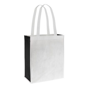 Bolsa bicolor blanca 11 Bolsa bicolor blanca personalizable, color negro