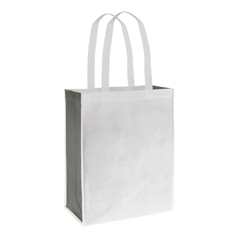 Bolsa bicolor blanca grande 3 Bolsa bicolor blanca grande personalizable, color gris