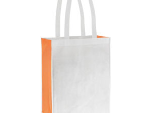 Bolsa bicolor blanca grande 11 Bolsa bicolor blanca grande personalizable, color naranjo