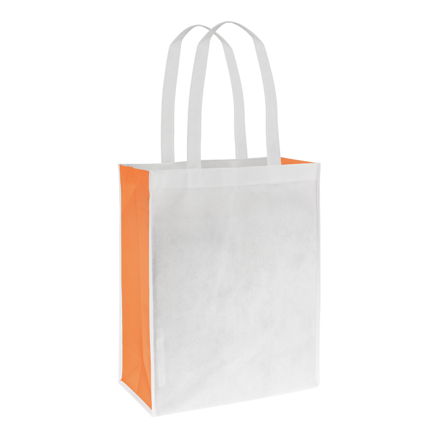 Bolsa bicolor blanca grande 4 Bolsa bicolor blanca grande personalizable, color naranjo